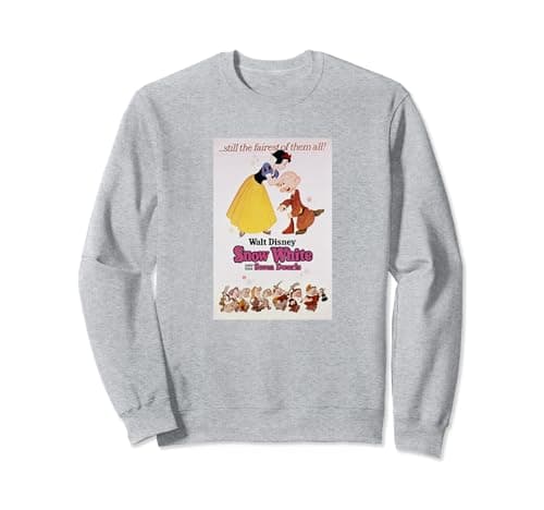 Image of Disney Snow White Kissing Dopey Classic Movie Poster Sweatshirt
