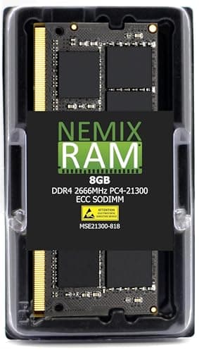 Image of NEMIX RAM 8GB (1X8GB) DDR4 2666MHz PC4-21300 1Rx8 1.2V CL19 260-PIN ECC SODIMM Compatible with Synology Diskstation DS923+ NAS