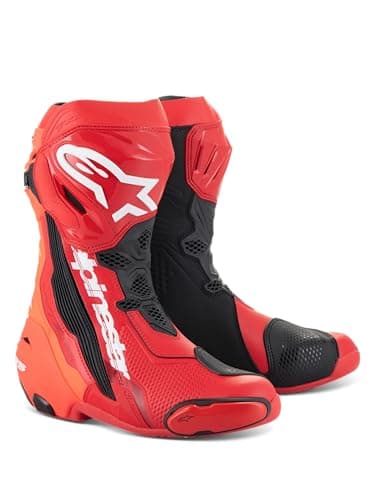 Image of Alpinestars Supertech R Motorcycle Boots, red/black/white, 45