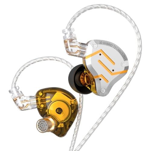 Image of Yinyoo KZ ZS10 Pro IEM 5 Driver Wired Earphones,4BA 1DD In Ear Monitors,High Fidelity Gaming Earbuds,Aluminum Alloy Cover In Ear Headphones with 2Pin Jack 3.5mm Cable Include 4 Pairs Eartips