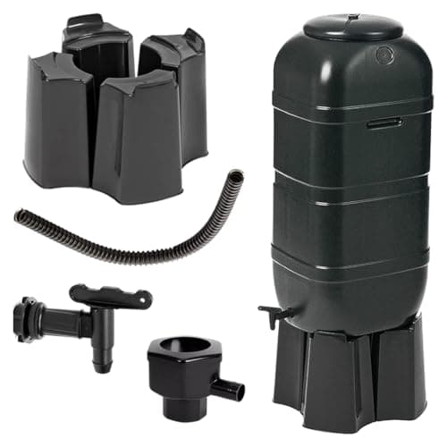Image of ACCURATE 100Litre Slimline Garden Water Butt Set With Stand, Tap,Fillet Kit and Lockable Lid (100L)