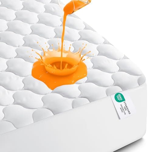 Image of Utopia Bedding Waterproof Mattress Protector (SmallDouble Bed, 122 x 190 x 38 cm), Soft Breathable Quilted Pad, Noiseless Fitted Mattress Cover with Deep Pockets, White