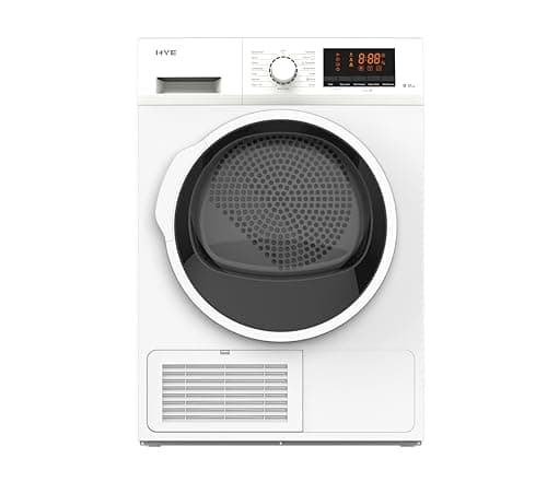 Image of HYE Tumble Dryer - Condenser Tumble Dryer, 8kg Drum Capacity, Freestanding & Compact Design, White, 30 Minute Dry & Special Fabric Settings, Perfect For Apartments And Small Homes - D01CD08W13