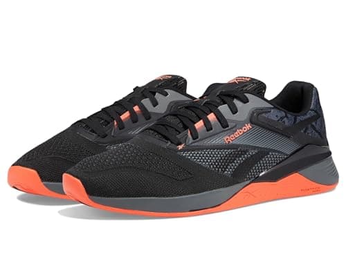 Image of Reebok Unisex-Adult Nano X4 Sneaker, Pure Grey 6/Black/Orange Flare, 11.5 Women/10 Men