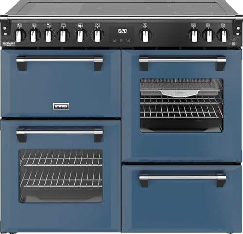 Image of Stoves Richmond Deluxe 100Ei 100cm wide Electric Range Cooker with Induction Hob - Twilight Blue - A Rated