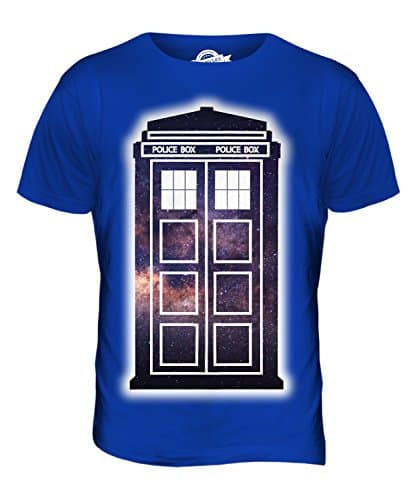Image of Candymix - Space Police Box - Mens T Shirt Top T-Shirt, Size Small, Colour Royal Blue