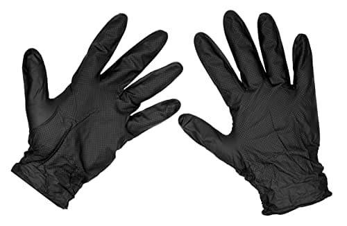 Image of Sealey SSP57L Black Diamond Grip Extra-Thick Nitrile Gloves Large - Pack of 50