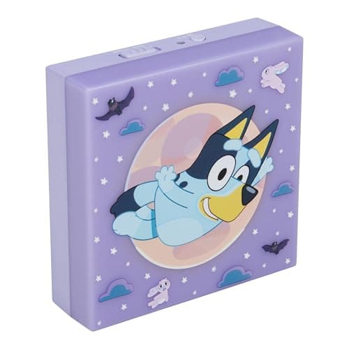 Image of Paladone Bluey Night Light, Stick-On LED Wall Lamp with Auto Sensor and Adjustable Brightness, Battery Powered for Kids' Bedrooms, Officially Licensed Merchandise