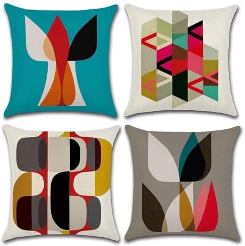 Image of CLVEDU 4Pack Cushion Covers 18x18 In Pillow Covers Throw Pillow Case Colorful Printed Throw Pillow Covers, Pillow Case Cushion for Home Couch Sofa Decorative, Gifts 45x45cm (Style2)