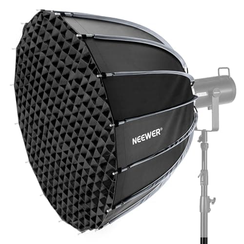 Image of NEEWER 47"/120cm Parabolic Softbox Bowens Mount, Quick Setup with Diffusers/Grid/Bag for Video Continuous Lighting CB60 CB200B MS60 MS150B Q4 Compatible with Godox Compatible with Aputure 600d, NS120P