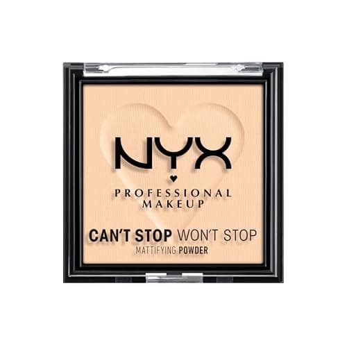 Image of NYX Professional Makeup Can't Stop Won't Stop Mattifying Lightweight Powder, All-Day Matte & Smooth Powder Infused with Oil-Absorbing Rice Powder, Matte Finish, Light