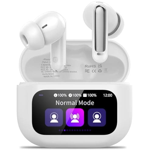 Image of 2026 Wireless Earbuds, Bluetooth 5.4 Headphones In Ear with Multifunctional Touch Screen, 48H HiFi Stereo Ear Buds with ANC/ENC Noise Cancelling/Transparency Mode, 5 EQ Modes, IPX7 Earphones for Sport