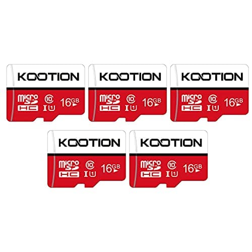 Image of KOOTION 5-Pack 16GB Micro SD Card Class 10 Micro-SDXC Memory Card UHS-I, High Speed Flash TF Card for Security Camera/Smartphone/Drone/Dash Cam/Tablet/PC, C10, U1, 16GB 5Pack