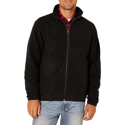 Image of Amazon Essentials Men's Full-Zip Fleece Jacket (Available in Big & Tall), Black, XL