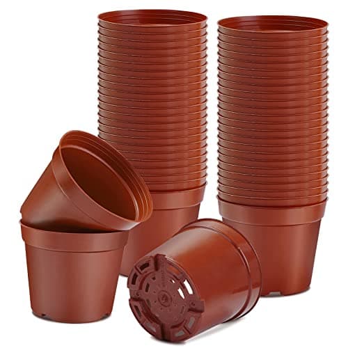 Image of Muzhira Pots for Seed Starting/Cuttings, 10cm 20pcs Plastic Plant Nursery Pots,Seed Starting Pot Flower Plant Container for Seedlings, Cuttings, Transplanting