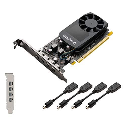 Image of hp Nvidia Quadro P620 2GB Graphics Card (512 CUDA Cores, GDDR5, 128-Bit, PCI Express x16 3.0) – With x4 mDP to DP Cables, High & Low Profile Brackets - 3ME25AA – Plain Boxed