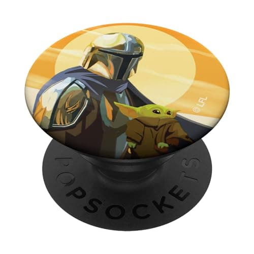 Image of PopSockets Star Wars The Mandalorian Mando and the Child Clan of Two PopSockets Grip and Stand for Phones and Tablets