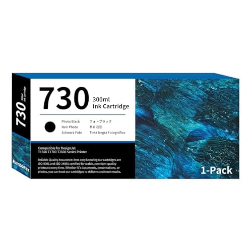 Image of 730 Ink Cartridges 300ml High-Capacity Photo Black P2V73A Replacement for HP 730 PK Ink Cartridge for DesignJet T1600 T1700 T2600 T1600dr T1700dr T2600dr Printer Ink 1-Pack