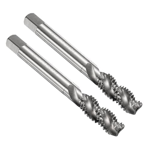 Image of sourcing map 2pcs Spiral Flute Thread Taps 3/8-16 UNC 2B Machine Threading Tap Bit, Uncoated Screw Tapping Repair Tool, M2 High-Speed Steel (HSS)
