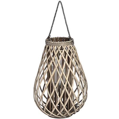 Image of Hill 1975 Large Wicker Bulbous Lantern, Mixed, one