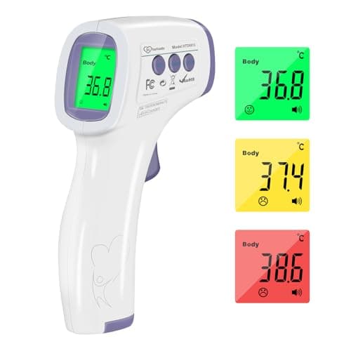 Image of Forehead Thermometer for Adults and Children, Non Contact Digital Infrared Thermometer for Kids, No Touch Temperature Gun Baby Body Thermometers with Instant Accurate Reading and Fever Alarm