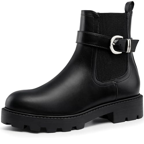 Image of Harvest Land Womens Boots Ladies Comfortable Chelsea Ankle Boots Stylish Classic Shoes Side Zip for Adults Black UK6