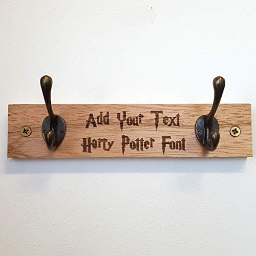 Image of Cutncraft Designs Wooden Coat Pegs Door Hook Hanger Personalised Name Custom Made Childrens bedroom Nursary- in Harry P Font