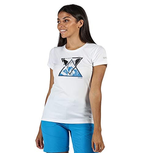 Image of Regatta Women Fingal V' Quick Drying Active Short Sleeve with Graphic Print T-Shirts/Polos/Vests - White, Size 26