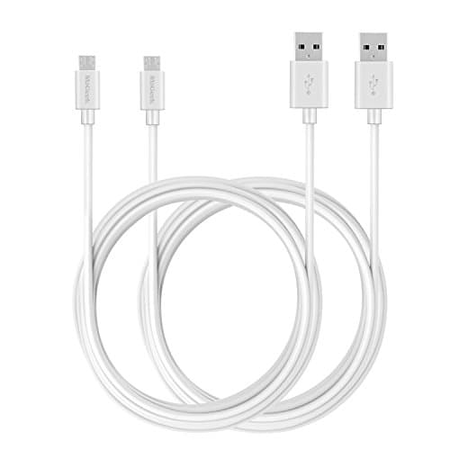 Image of MaGeek [Pack of 2pcs] 10ft / 3.0m Premium Extra Long Micro USB to USB Cable High Speed USB 2.0 A Male to Micro B for Samsung, HTC, Sony, Motorola, LG, Google, Nokia and More(White)