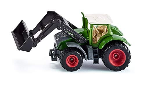 Image of siku 1393, Fendt 1050 Vario Tractor with Front Loader, Green,Black, Movable front loader, Removable cab, Rubber tyres