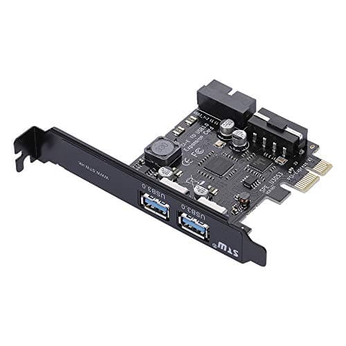 Image of Wscoficey PCI Express to USB 3.0 2-Port Hub Controller Card With Internal 19-Pin Connector and 5V 4-Pin Male Power Dual Port
