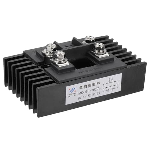 Image of PATIKIL MDQ60A Rectifier Diode with Radiator, 1 Pcs Bridge Rectifier 60A 1600V Electronic Silicon Diodes for Converting AC Power to DC Power, Black