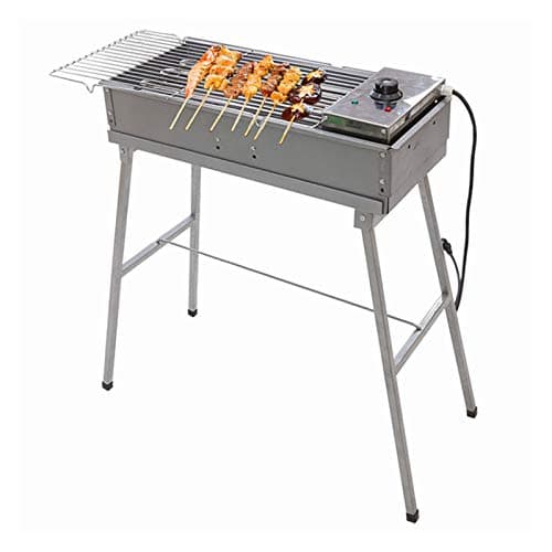 Image of zxb-shop BBQ grill Electric and Charcoal Barbecue Grill Large Zinc Alloy BBQ Grill Indoor and Outdoor Smokeless Charcoal Grill with Strong Legs,2800W, 24.4"×10.6"×30.7" Camping Grill