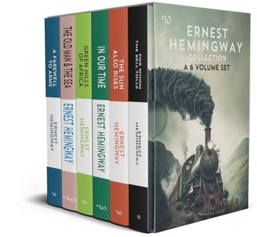 Image of Ernest Hemingway Collection 6 book set (For Whom The Bell Tolls, A Farewell To Arms, Green Hills Of Africa, The Old & The Sea, In Our Time, The Sun Also Rises)