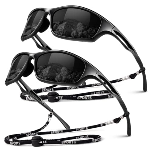 Image of LINVO Polarised Sports Sunglasses Mens Womens Driving Fishing Running Cycling Shades Wrap Around Frame UV400 Protection