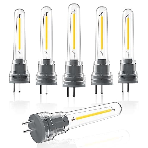 Image of Luxvista S14 LED Bulb Outdoor Plug in, 1W Spare LED Filament Light Bulb Warm White 2700K, 2Pin-S14 Replacement Bulbs for Outside String Lights, 6-Pack