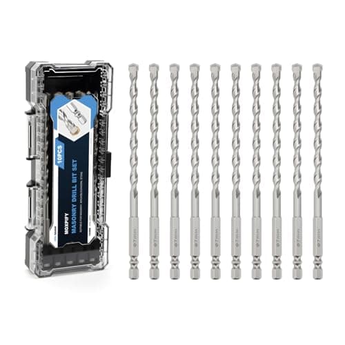 Image of MOXPIFY 10pcs Concrete Drill Bits, 7mm x 150mm Masonry Drill Bit Set for Impact Drill/Driver, Hex Shank