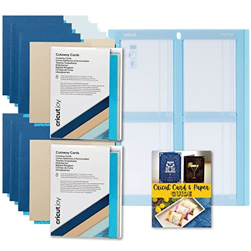 Image of Cricut Joy Cutaway Cards Marina Sampler Double Pack with Cricut Card Mat 2x2 Bundle for DIY Invitations