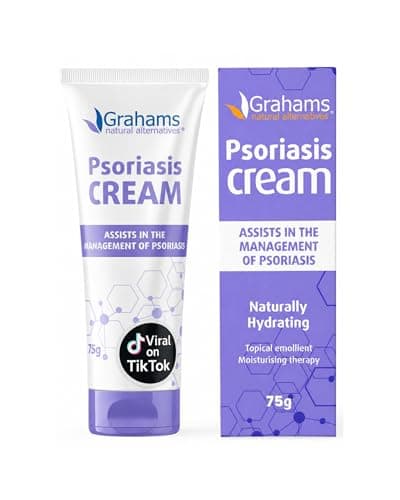 Image of Grahams Natural Moisturising Psoriasis Cream - For Body, Face & Scalp Psoriasis Treatment - Calendula, Manuka Honey, Urea - Scale, Dry Skin & Itch Relief - Clinically Proven, Steroid-Free, 75g