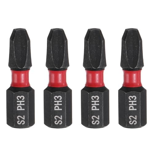 Image of sourcing map 4pcs PH3 Phillips Screwdriver Bit 1/4" Hex Shank 25mm/1" Length Magnetic Cross Head Hex Bits S2 Steel Screw Driver Bit Industrial Grade Electric Drill Bits