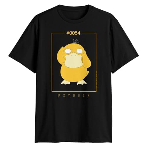 Image of Pokemon Psyduck 54 Confused T-Shirt, Black, XL