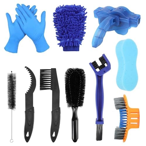 Image of Oumers Bicycle Clean Brush Kit, 10pcs Motorcycle Bike Chain Cleaning Tools Bike Cleaning Kits Bicycle Cleaner Brushes Tool Kit for Chain/Crank/Tire/Sprocket