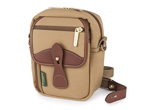 Image of Billingham Compact Khaki Canvas Pouch with Tan Leather Trim