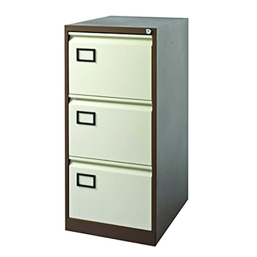 Image of Jemini Coffee/Cream 3 Drawer Filing Cabinet KF03004, Metal, 62.2 x 47 x 101.6 cm