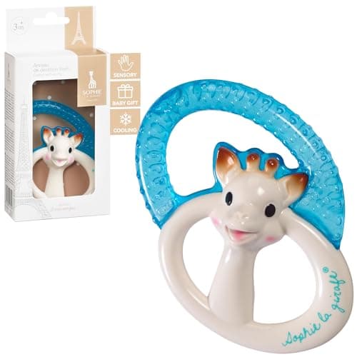 Image of Sophie la Girafe Baby Teething Ring Toy, 100% Natural Rubber Easy to Grip Baby Cooling Teething Ring, Suitable for 3 months+