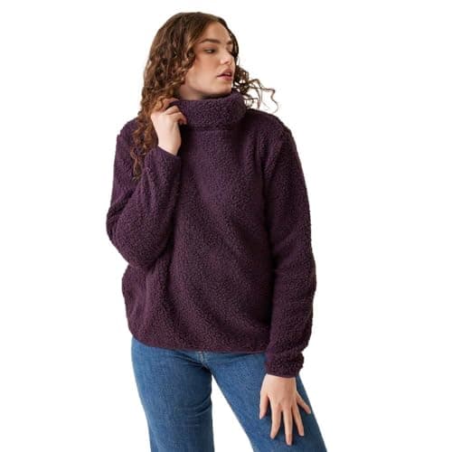 Image of Regatta Womens/Ladies Ria Fluffy Overhead Fleece Top (10 UK) (Deep Plum)