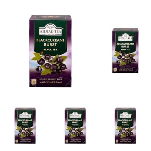Image of Ahmad Tea Fruit Black Tea | Blackcurrant Burst Fruit Black Tea | 20 Teabag Sachets | 5 Pack