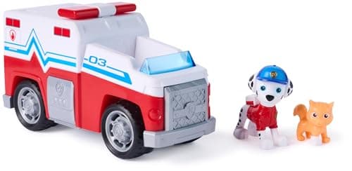 Image of Paw Patrol: Search & Rescue, Marshall Rescue Responder Vehicle with 2 Figures, Toy Truck with Pull-Back Action, Kids Toys for Boys and Girls Ages 3+