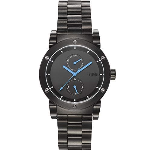 Image of STORM HYDRON V2 Slate men's multifunction watch (date and 24hr time) in brushed stainless steel with open case design and water resistant to 50m