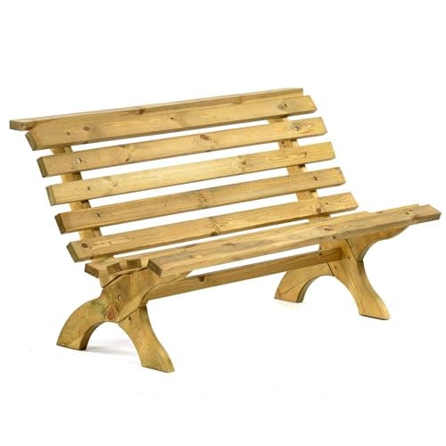 Image of BrackenStyle Lilly 3 Seat 150cm Garden Bench - Ergonomic Wood Outdoor Patio Furniture - Durable Green Natural Pine Design with Dip Treated Timbers
